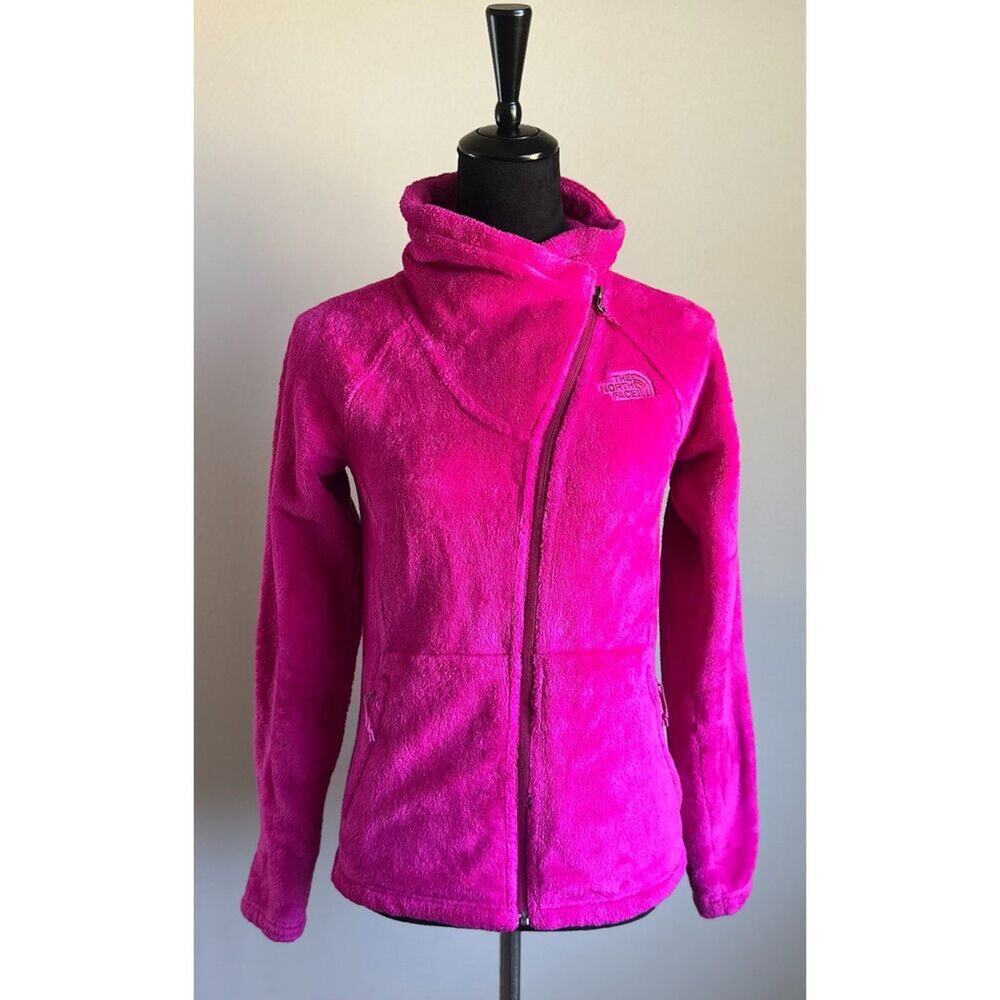 The North Face Women's Cut Asymmetrical Full Zip Pink Fleece Jacket Size XS